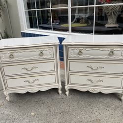 Vintage Pair Lea French Provincial Night Stand End Table Dressers