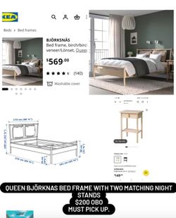 Björknäs bed with 2 night stands