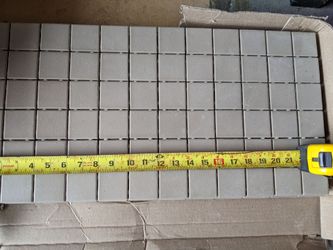 Set of 7 Sheets of Light Beige Square Tiles