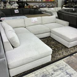 Costco fabric L-shaped sofa