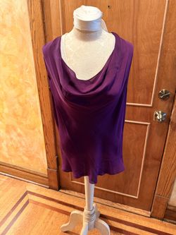 Theory Deep Plum Silk Cowl Tank Size L