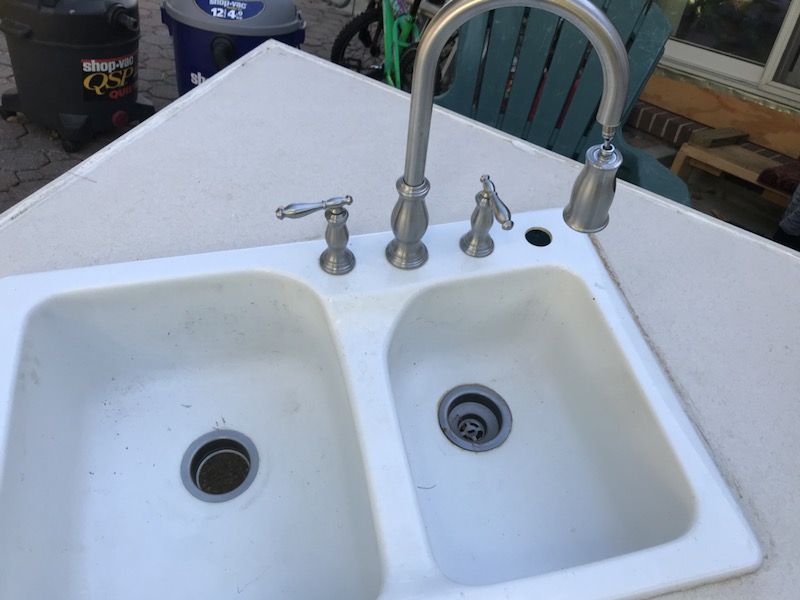 Wood Counter tops with sink and cooktop