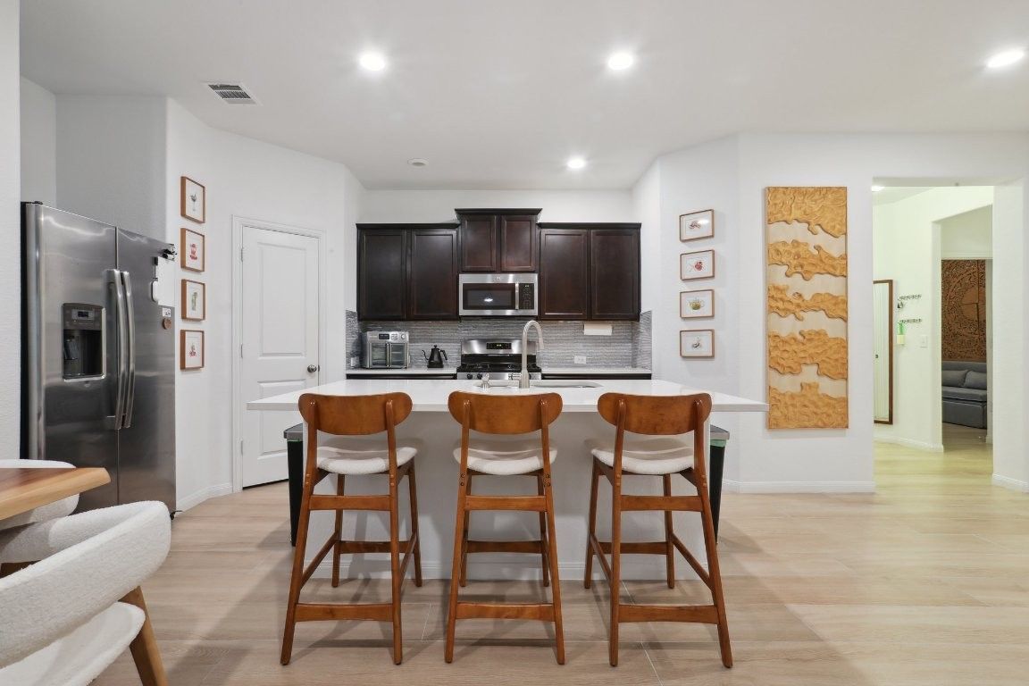 White woven and Acacia Barstools
