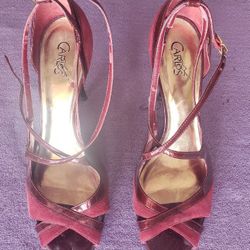 Carlos Santana Fusion Red Women's Size 9 Open Toe Heels 👠 