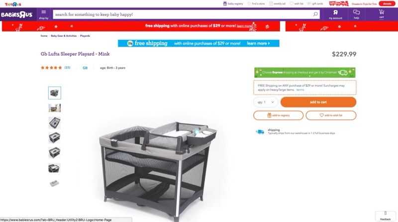 New never used GB Lufta sleeper playard Mink for Sale in