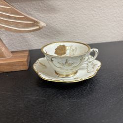 Vintage porcelain teacup and saucer set