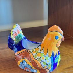 handcrafted Talavera pottery chicken pot
