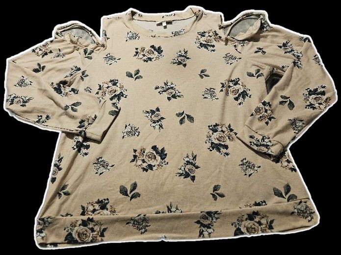 Belle Du Jour Floral Cold Shoulder Blouse - Pink