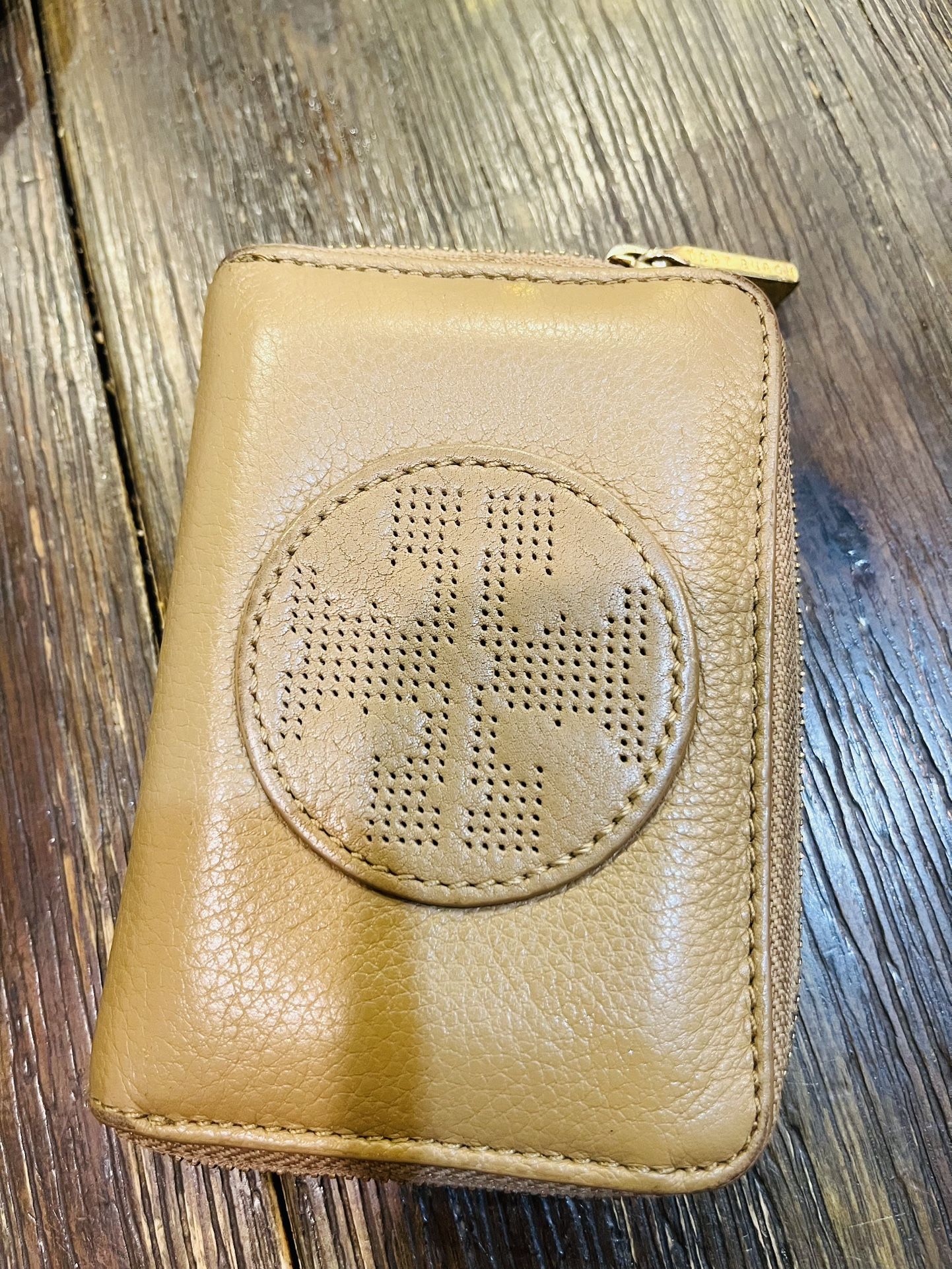 Tory Burch Brown Leather Zip-Around Wallet