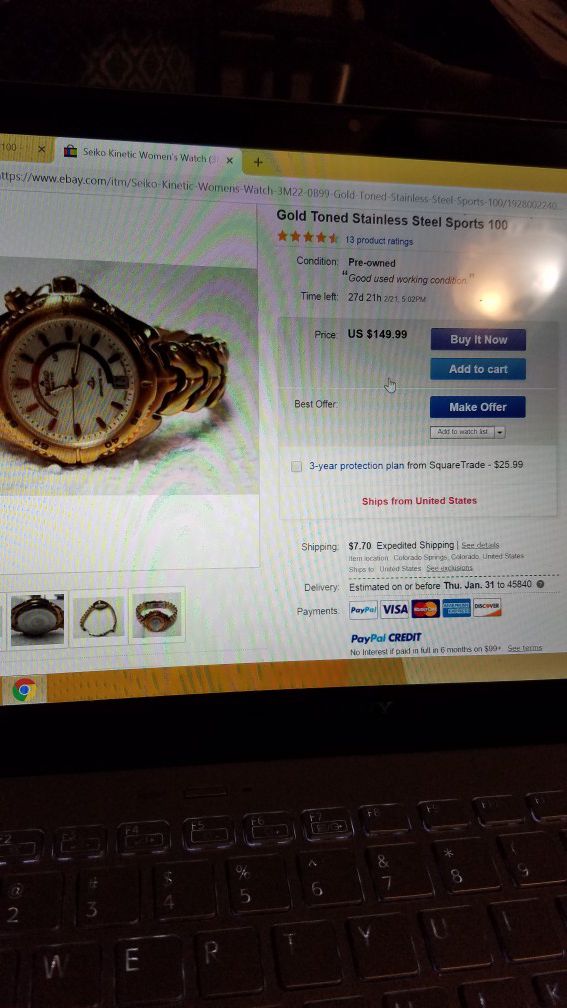 SEIKO KINETIC WOMENS WATCH ( 3M22- 0B99 ) GOLD TONED STAINLESS STEEL SPORTS  100 for Sale in Findlay, OH - OfferUp