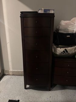 Dark Brown Tall 6-Drawer Chest Dresser and 3-drawer