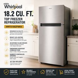 Whirlpool 18.2 Cu. Ft. Stainless Steel Refrigerator (WRT518SZFM00) - Good Condition
