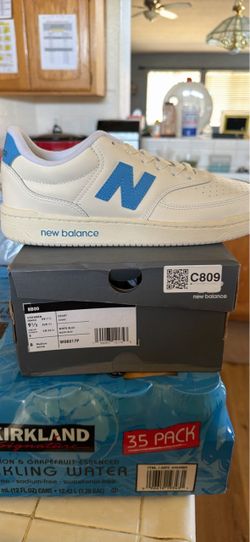New Balance BB80 White/Blue Solid Low Top Lace Up Sneakers W08017P