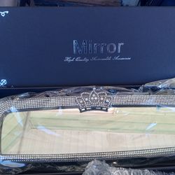 Rearview mirror rhinestone bling mirror clip on mirror New in box