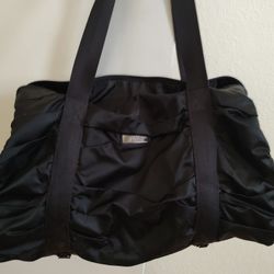 Zella Gathered Duffel Bag Black Yoga Tote Weekender Nylon Large Designer Quality
