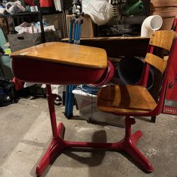 Vintage American Seating Company School Desk and Chair