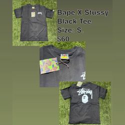 Bape X Stussy Black Tee