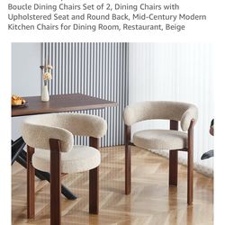 Boucle dining chairs