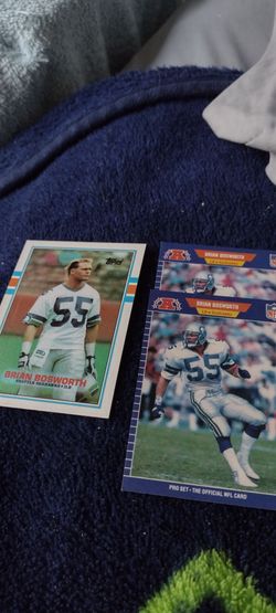 Football.   Bosworth 2nd year cards 2 Proset.  1989.  One Topps 1989 card.  Cash porch pickup Redmond