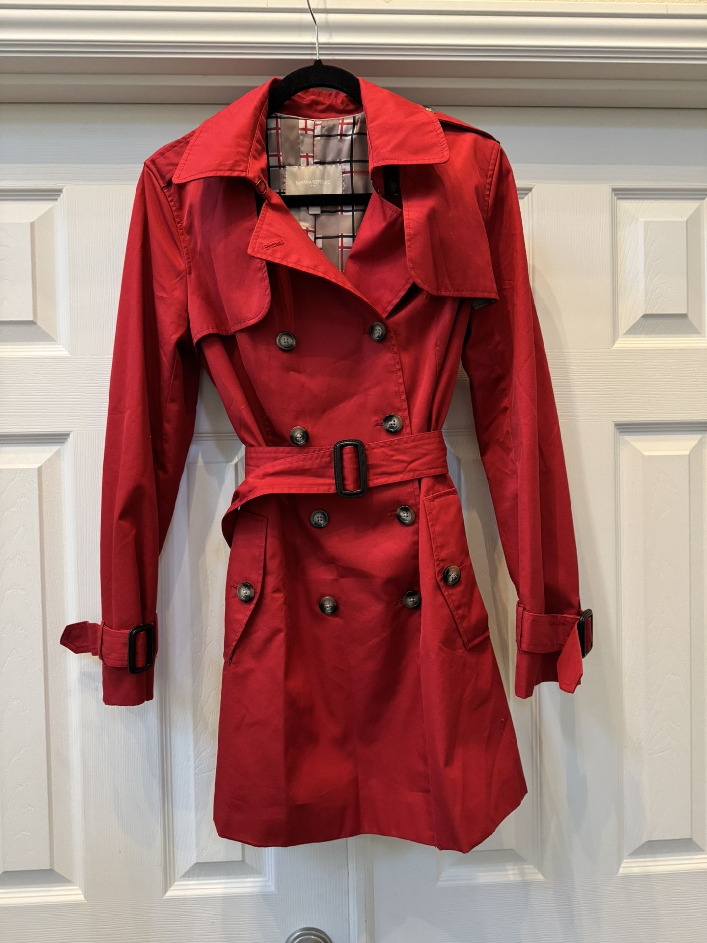 Banana Republic, Red Trench Coat, Medium, NEW