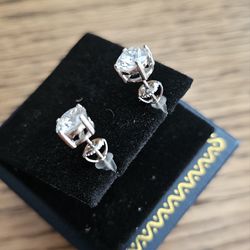 Stunning 14K Diamond Earrings 2.14 carats Quality IGI Certification Reports w/screw-back studs