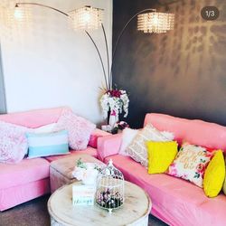 Pink Soft Velvet Sofa Covers