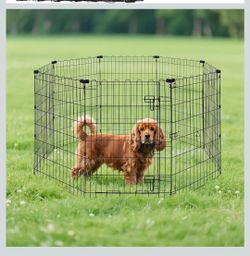 Black Metal Dog Playpen Exercise Pen