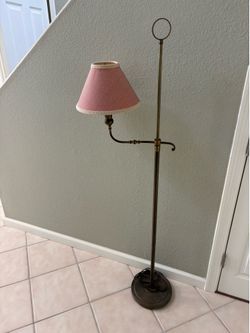 Antique Brass Bridge Floor Lamp early-to-mid 20th century.
