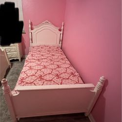 Twin White Princess Bed