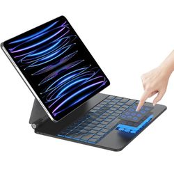 iPad Pro 11 inches Magnetic Floating Keyboard Case, Slim Keyboard Cover with Multi-Touch, Soft White Backlight for iPad Pro 11, and iPad Air