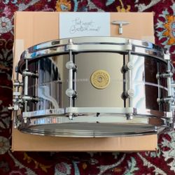 Gretsch Limited Edition 6 x 14" USA Custom Black Nickel Over Brass Snare Drum + Case 