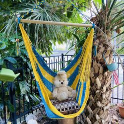 Hammock Chair Sunflower Yellow And Sky Blue 