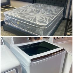 🔥 COMPLETE HOME DEAL – BED + MATTRESS + BOX SPRING + WASHER & DRYER FOR ONLY $775! 🔥  Get everything you need in one deal! This bundle includes: 🛏️