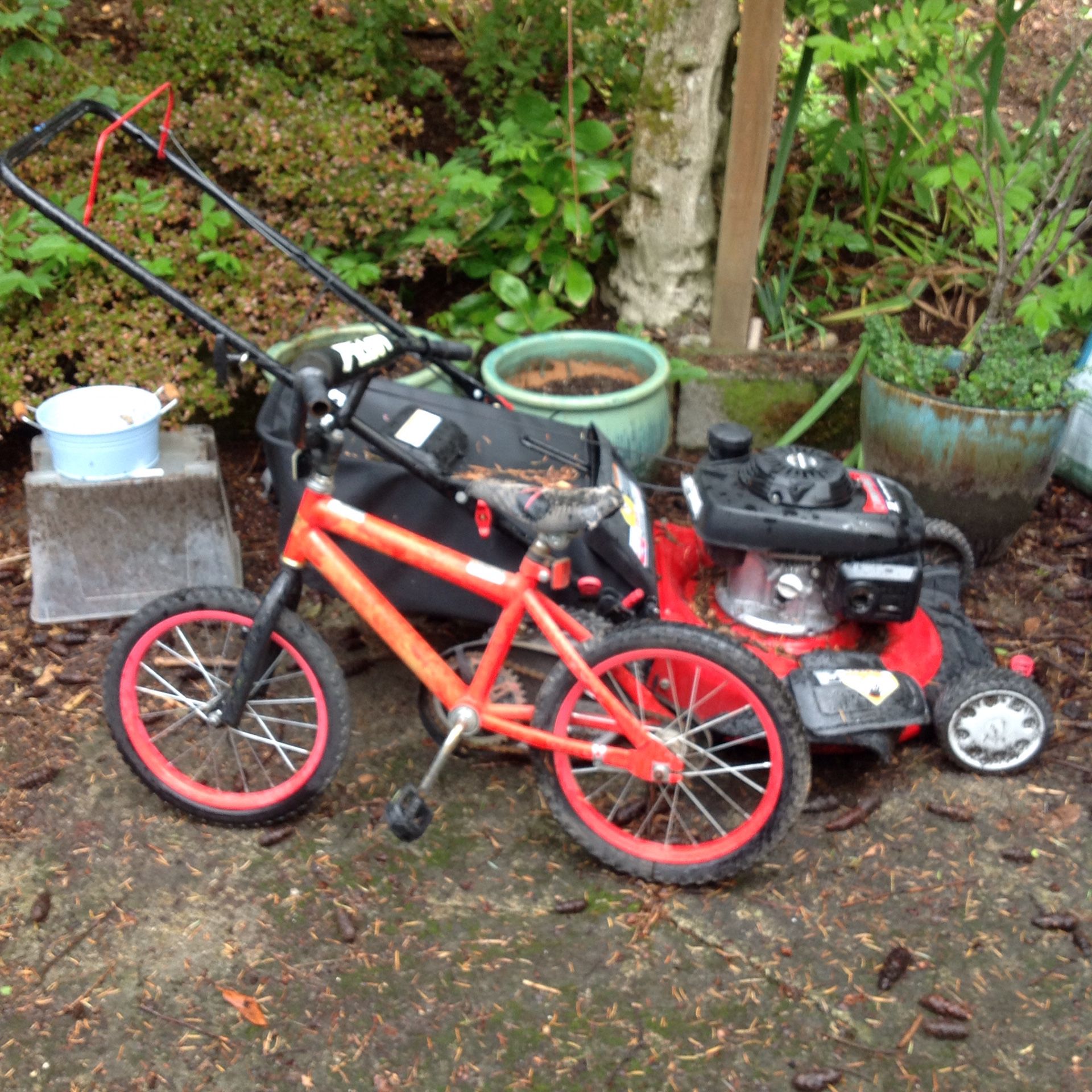 Mower and tiny bike
