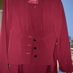 2 Piece Burgundy Skirt Suit