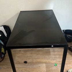 Black Glass Table (no Chairs)