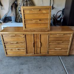 Dresser/Dresser Set..Midcentury Modern 70 By 32 With Matching Nightstand 