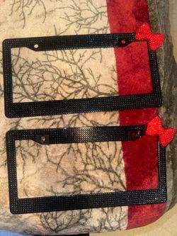 Side bow license plate frames new