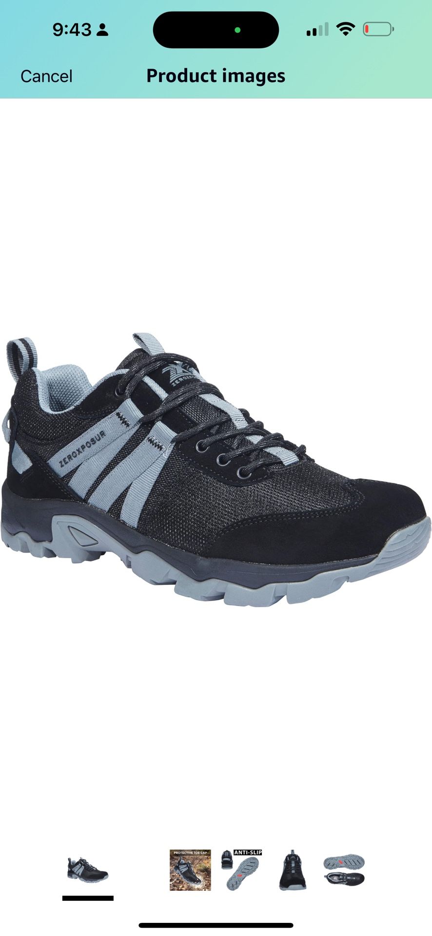 ZeroXposur Men's Low-Cut Hiking Boots - Trail, Trekking, and Hiking Shoes for Men size 8.5 $30