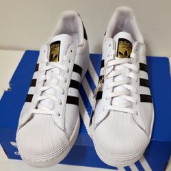 Adidas Superstar White and Black Shoes. Mens 10.5.