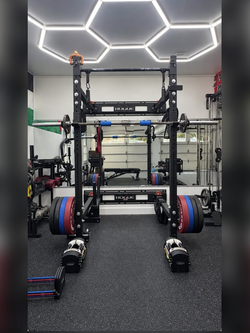 Rogue Monster Lite Folding Squat Rack + Dip Bar, Landmine & Pull-Up Attachments — $1000