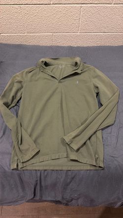 Mens All saints green long sleeve polo