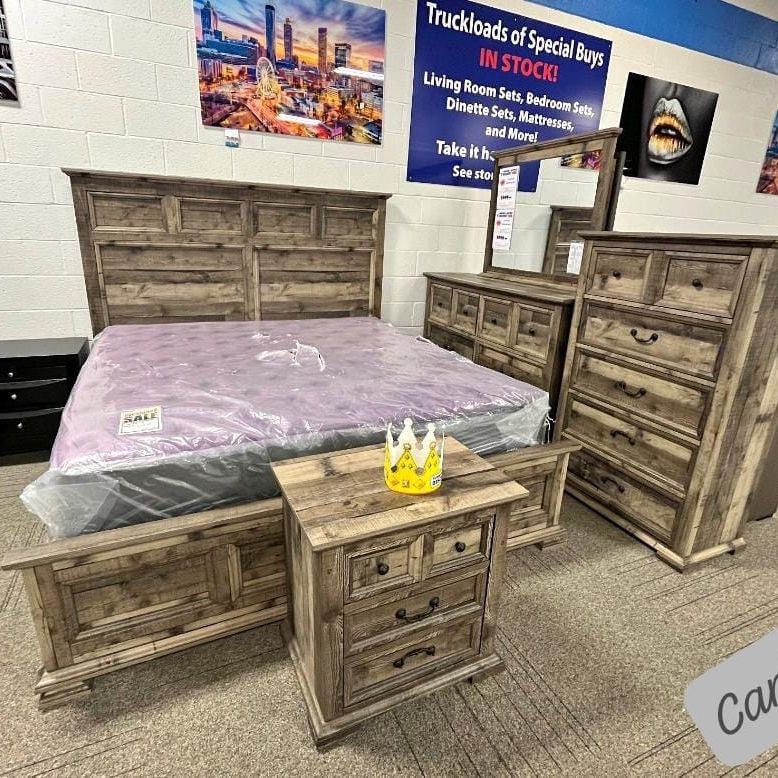 $39 Down Bedroom Set Queen/King Bed Dresser Nightstand Mirror  