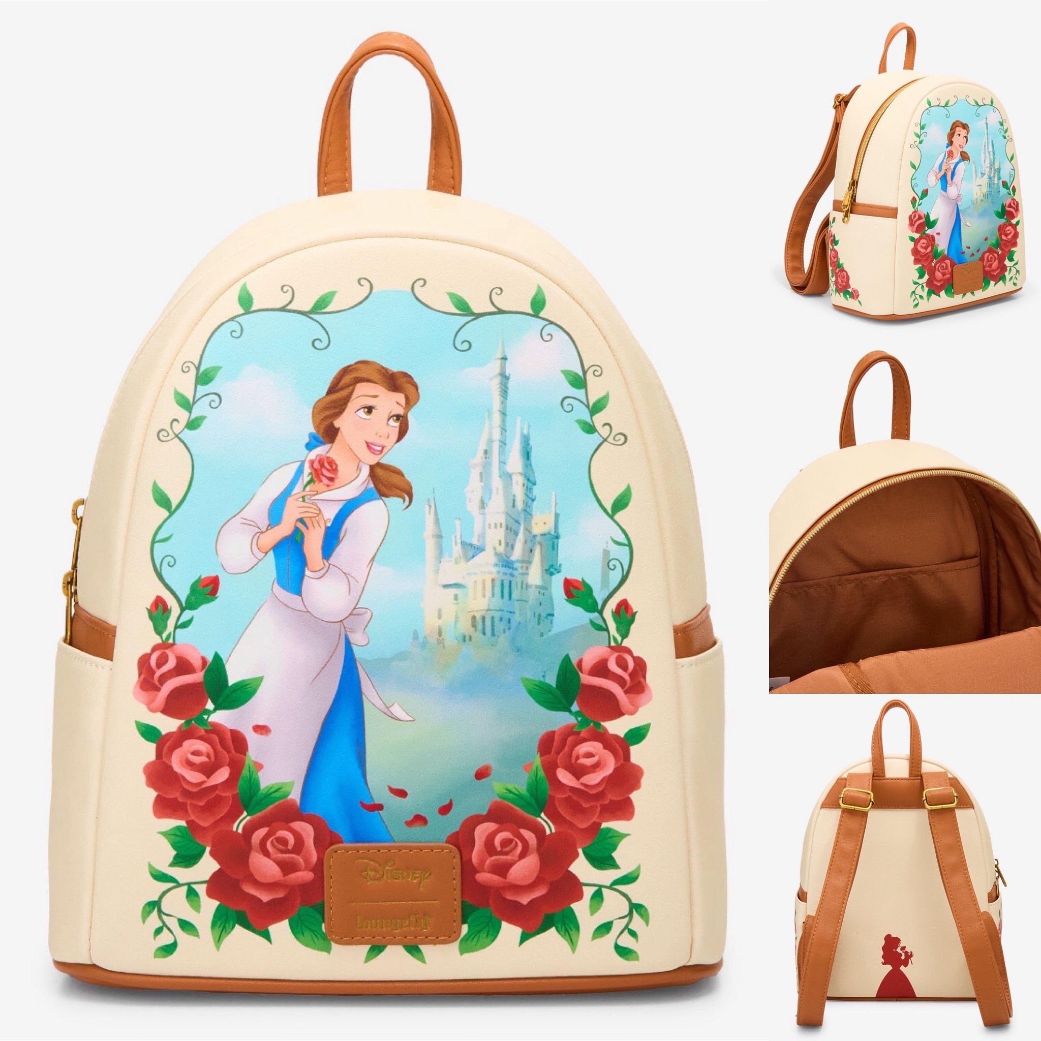Loungefly Disney Beauty And The Beast Belle Castle Mini Backpack 