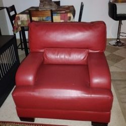 RED LEATHER SOFA SET