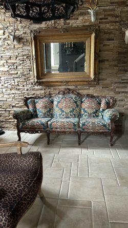 French Provincial Damask Sofa Set