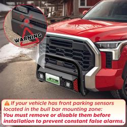 "Bull Bar Fit for Toyota Tundra 22-26 (Not fit Front Radar Sensor Models)
Bull Bar with LED Light & w/License Plate Bracket Front Bumper Brush Push B