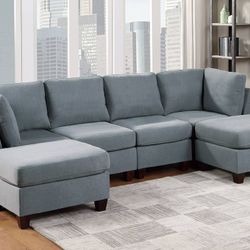 Brand New Grey Modular Sectional Sofa 