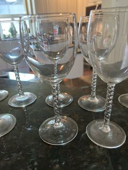 Wine Glasses with Twisted  Stems