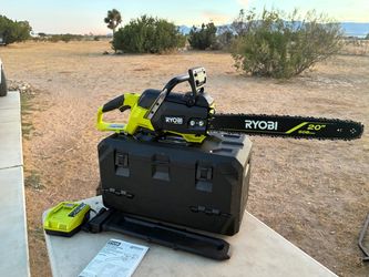 Ryobi 40V 20-Inch Chainsaw with 1-8ah battery, 1 charger and Case